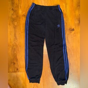 adidas Black Joggers with Blue Accents